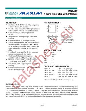 DS2417P/T&R datasheet  